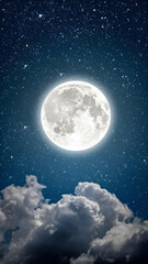 Naklejka premium moon and clouds