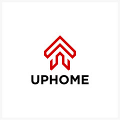 Abstract Upward Arrow House Logo Streamlined Design for Home & Growth