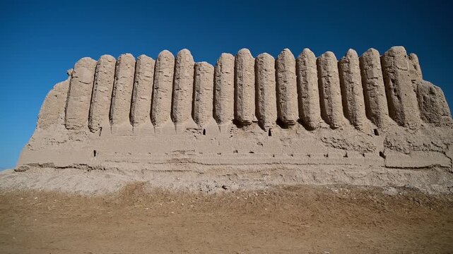 Ruins of Great Kyz Kala in the ancient ruins of Merv near Mary, Turkmenistan