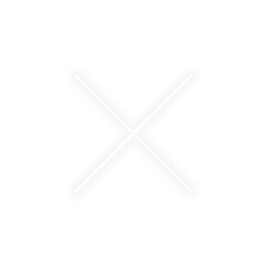 White Neon Cross Mark Icon &ndash; Error, Alert, Cancel, Warning Symbol in Glowing Cross Design