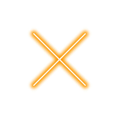 Orange Neon Cross Mark Icon &ndash; Error, Alert, Cancel, Warning Symbol in Glowing Cross Design