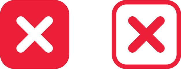 Obraz premium Check mark icon set. Check box icon with right and wrong buttons and yes or no checkmark icons in green tick box and red cross. vector illustration .