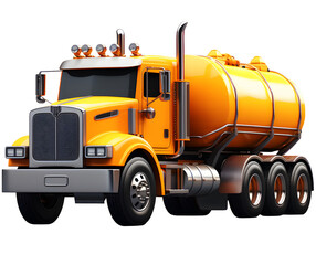 yellow cement truck, dump truck isolated background.