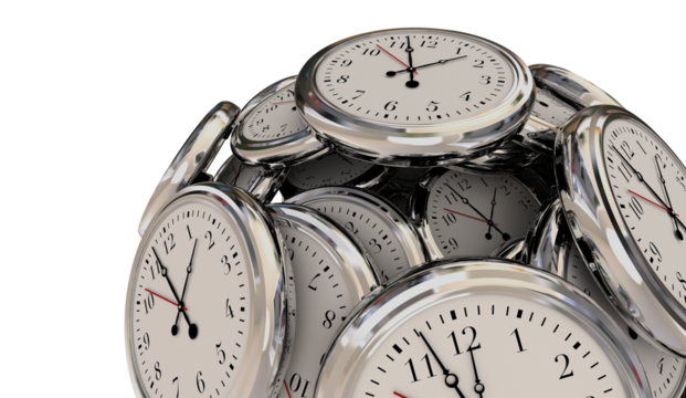 Limited Time Running Out Passing Ticking Clocks Transparent Background 3d Illustration