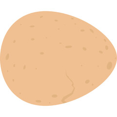 Flat Graphic Design Of A Single Light Brown Boiled Egg With Speckles Isolated On A Transparent Background Representing Food And Breakfast