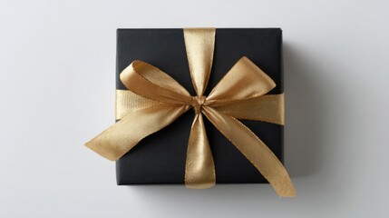 An elegant obsidian gift box, gold ribbon shimmering under Yule lights, perfect for Secret Santa or Diwali festivities