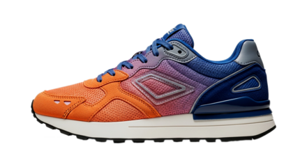 Colorful athletic shoe isolated on transparent background