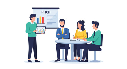 Business Pitch Presentation by an Entrepreneur for Investors