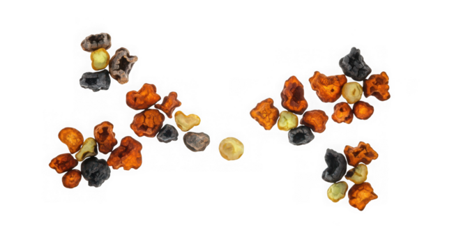 Colorful unpolished rough gemstones and minerals macro view.