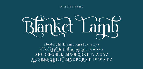 Typography beauty fashion elegant minimalist serif italic fonts decorative wedding vintage retro logos. Minimal luxury font alphabet logo. Vector illustration