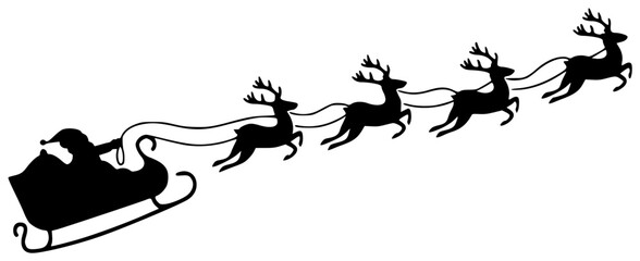 winter illustration reindeer silhouette christmas logo santa icon december outline holiday celebration deer claus decoration cartoon season snow happy shape with vector graphic background