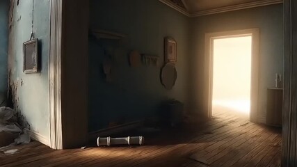 Explore the haunting beauty of a dilapidated interior with peeling paint and decay - Powered by Adobe