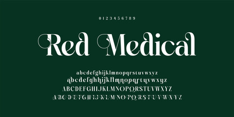Elegant Font Uppercase Lowercase and Number. Classic Lettering Minimal Fashion Designs. Typography modern serif fonts regular decorative vintage concept. vector illustration.