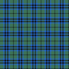 Black, Blue, Green Tartan Weave Pattern - Tile