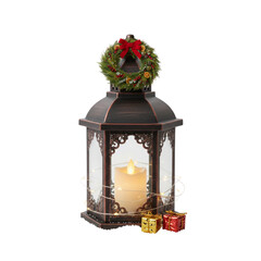 Christmas lantern isolated on transparent or white background, png