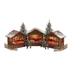 Christmas market isolated on transparent or white background, png