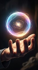 Mystical Orb - A Hand Holding a Glowing Sphere of Energy.