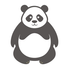Naklejka premium Cute cartoon panda illustration, iconic black and white bear character.