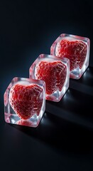 Raspberry Ice Cubes - A Refreshing and Visually Appealing Treat.