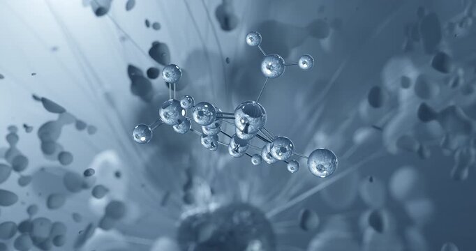 Chlorothiazide rotating molecular 3d structure ball-and-stick model, looped video antihypertensive

