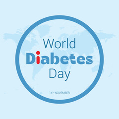 World Diabetes Day awareness poster, banner design. Health and medical campaign concept for November 14 diabetes awareness.