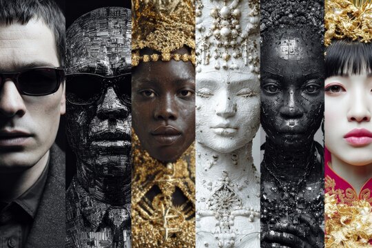 Worldly perspectives: ai art collage of cultural styles. Art wor