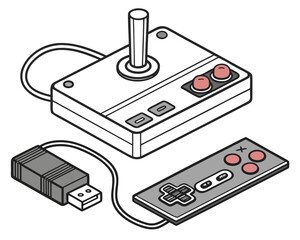 Retro gaming controllers for vintage video games