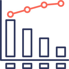 Pareto Chart Dual Tone Icon