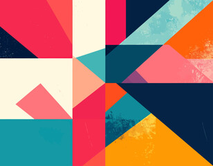 Geometric Abstract Pattern with Vibrant Colors.