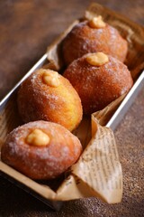 bomboloni with cream filling 