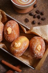 bomboloni with cream filling 