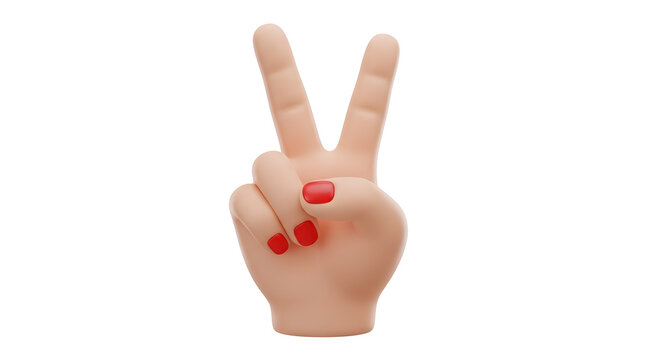 Celebrate victory and peace with this fun cartoon hand gesture for your design projects and bring positive vibes