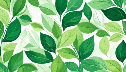 Vibrant Green Leaves Pattern Background.