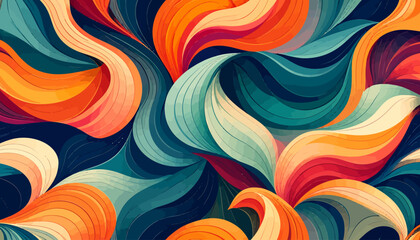 Vibrant Swirling Abstract Pattern with Organic Flowing Shapes.