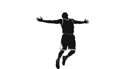 Obraz premium An Athlete Celebrating Victory Silhouette