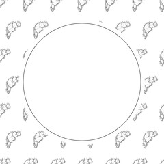 Hand Drawn Bread circle frame background