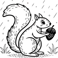 Whimsical doodle style illustration of a curious square character