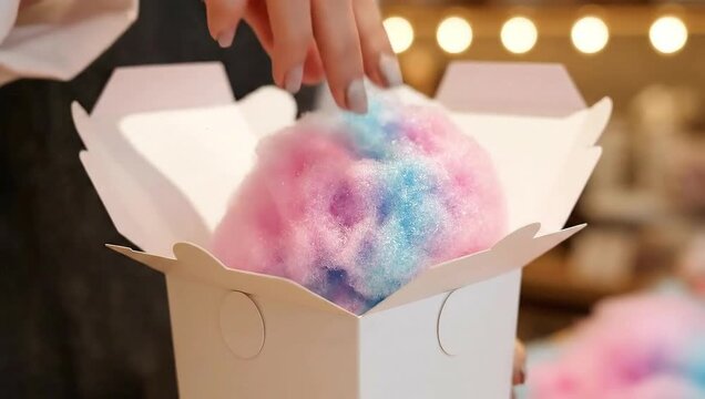 national cotton candy day colorful placed in box sweet snack