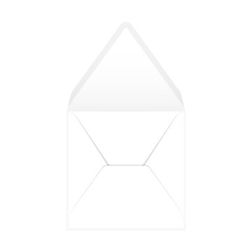 White open square envelope mockup template. Euro flap luxury mailing envelope for wedding, invitations, graduation, birthday, party and more. Vector illustration.
