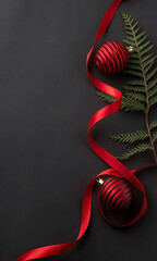 christmas background with christmas balls and fir branches