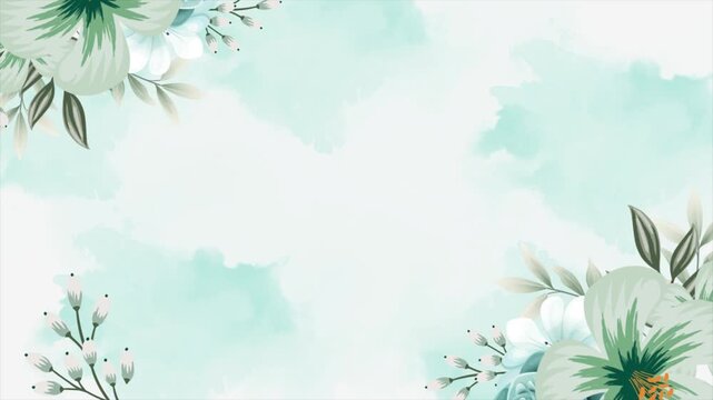 Elegant floral animation with blooming petals and leaves creating a serene and stylish backdrop, perfect for wedding invites or gentle greetings