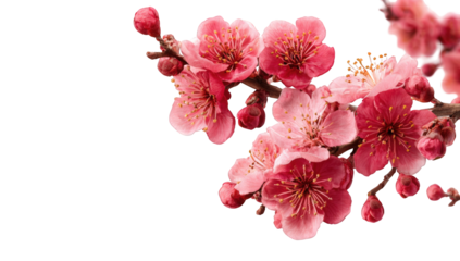 Close-up of a branch with blossoming pink flowers