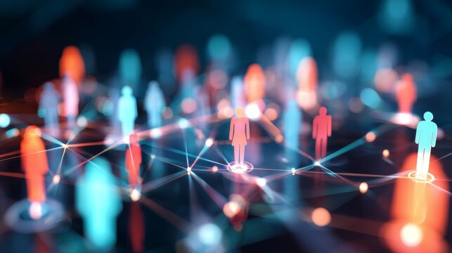 Empowering businesses through advanced data systems and analytics. Digital interaction icon. Seamless data management: visual analytics with advanced technology. Digital networking avatars.