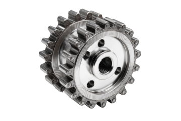 Detailed close-up of a metallic gear (1)