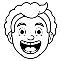 Cartoon face of a smiling boy