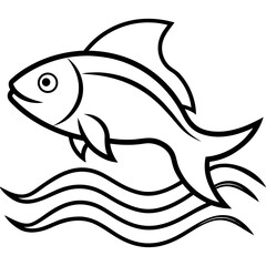Illustration of a fish swimming in water