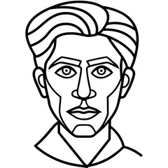Illustration of a mans face with short hair