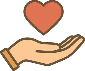 Heart in hand representing care and kindness