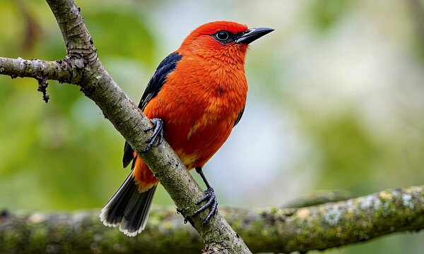 Scarlet Tanager on a Branch