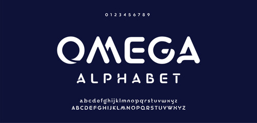 Design Modern abstract digital alphabet font. Minimal technology typography, Creative urban sport fashion futuristic font and with numbers. vector illustration.
